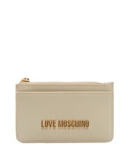 LOVE MOSCHINO METALLIC LOGO Flat card holder with coin purse ivory - Women&rsquo;s Wallets - 3