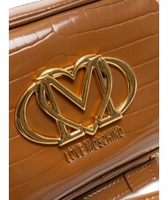 LOVE MOSCHINO CROCO PRINTED Camera case shoulder bag camel2 - Women&rsquo;s Bags - 3