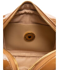 LOVE MOSCHINO CROCO PRINTED Camera case shoulder bag camel2 - Women&rsquo;s Bags - 5