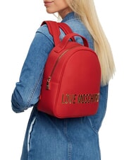 LOVE MOSCHINO GOLD LETTERING Backpack RED - Women’s Bags - 4