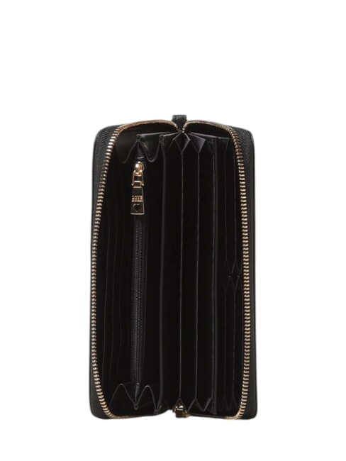 GOLD LETTERING Zip Around Wallet Black - Women’s Wallets