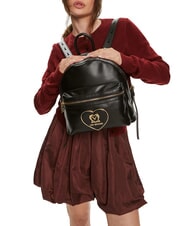 LOVE MOSCHINO GOLDEN HEART  Backpack Black - Women’s Bags - 4