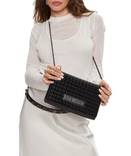 LOVE MOSCHINO CHAIN Shoulder bag with micro studs black/gunmetal - Women’s Bags - 4