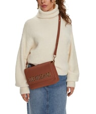 LOVE MOSCHINO LETTERING shoulder bag walnuts - Women’s Bags - 4