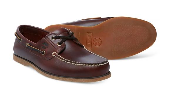 boat shoes CLASSIC, in leather BROWN - Men&rsquo;s shoes