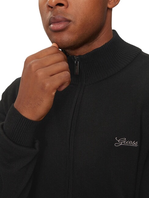 DARREL High neck cardigan full zip jetbla - Men's Sweaters