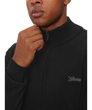 GUESS DARREL High neck cardigan full zip jetbla - Men's Sweaters - 3