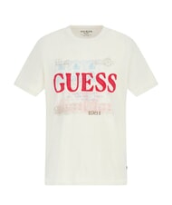 GUESS WORLD STAMPS Cotton T-shirt pearl white multi - T-shirt - 3
