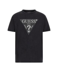 GUESS TRIANGLE Cotton T-shirt with print jetbla - T-shirt - 4