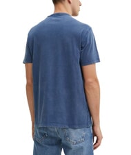 GUESS TRIANGLE Cotton T-shirt with print pennant blue - T-shirt - 2
