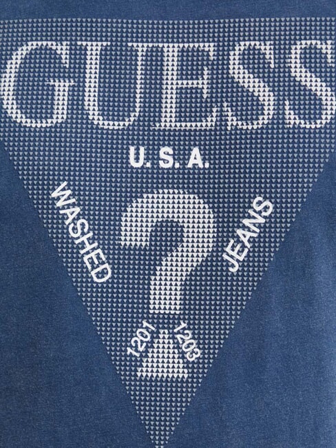 TRIANGLE Cotton T-shirt with print pennant blue - T-shirt