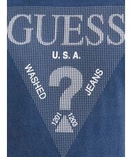 GUESS TRIANGLE Cotton T-shirt with print pennant blue - T-shirt - 4