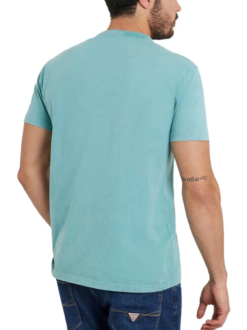 TRIANGLE Cotton T-shirt with print soft teal - T-shirt