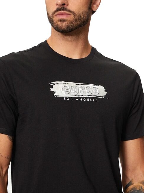 METALLIC LOGO T-shirt with embossed print jetbla - T-shirt