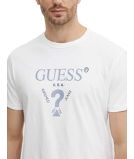 GUESS TRIANGLE Cotton T-shirt with print purwhite - T-shirt - 3
