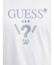 GUESS TRIANGLE Cotton T-shirt with print purwhite - T-shirt - 4