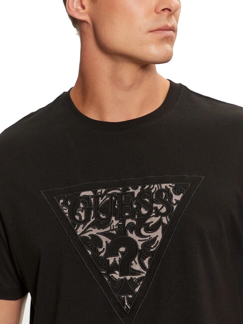 TRIANGLE T-shirt with embroidered logo patch jetbla - T-shirt