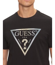 GUESS TRIANGLE T-shirt with maxi print jetbla - T-shirt - 3