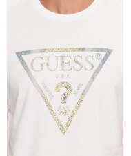GUESS TRIANGLE T-shirt with maxi print purwhite - T-shirt - 3