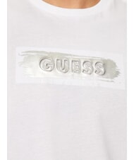 GUESS METALLIC LOGO T-shirt with embossed print purwhite - T-shirt - 4