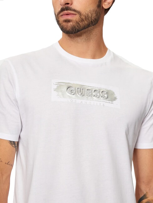 METALLIC LOGO T-shirt with embossed print purwhite - T-shirt