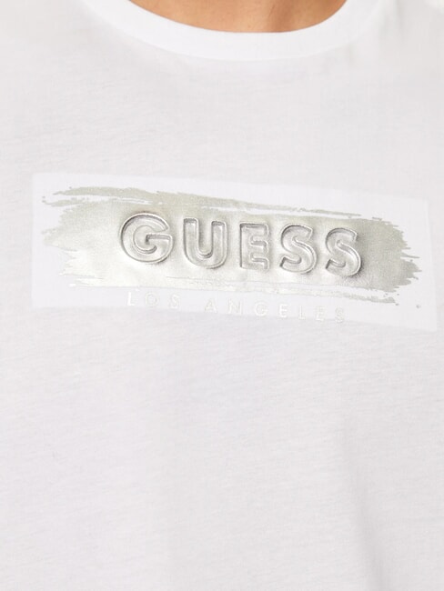 METALLIC LOGO T-shirt with embossed print purwhite - T-shirt