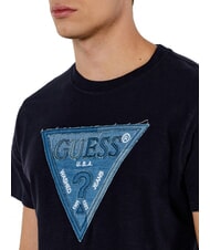 GUESS TRIANGLE T-shirt with maxi logo patch jetbla - T-shirt - 3