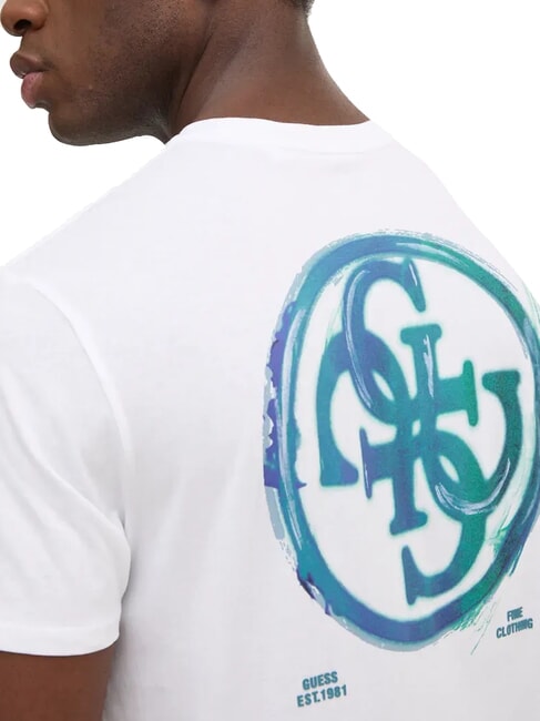 BASIC 4G logo print T-shirt purwhite - T-shirt