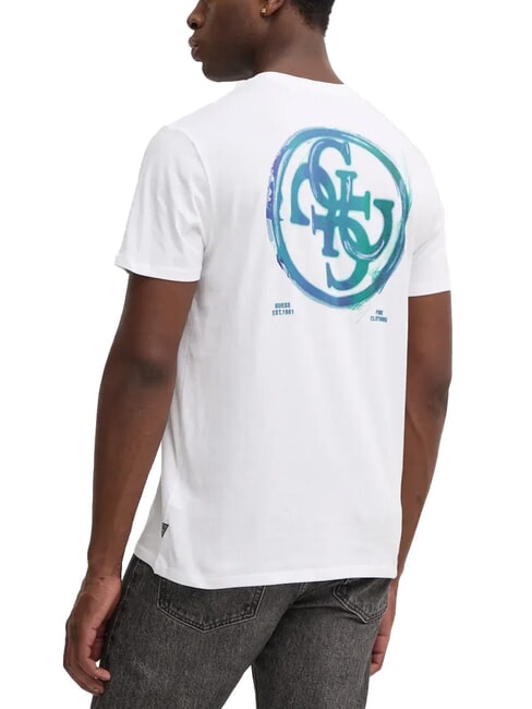 BASIC 4G logo print T-shirt purwhite - T-shirt