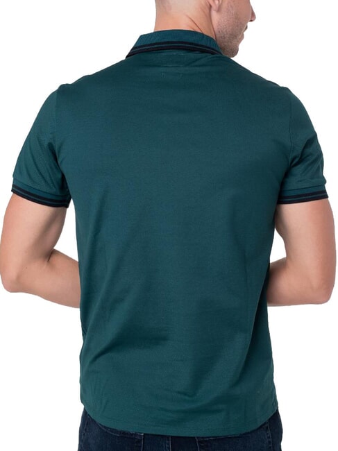 PIQUE Stretch short-sleeved polo shirt dark jade - Polo shirt