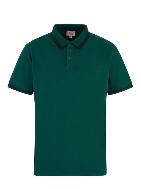 PIQUE Stretch short-sleeved polo shirt dark jade - Polo shirt