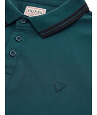 GUESS PIQUE Stretch short-sleeved polo shirt dark jade - Polo shirt - 5