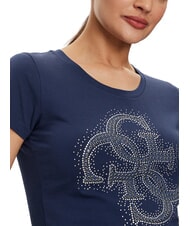 GUESS LOGO 4G logo T-shirt with studs magician blue - T-shirt - 3