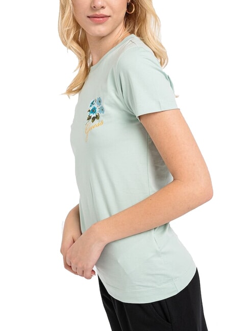 FLOWERS Stretch T-shirt soft mint - T-shirt