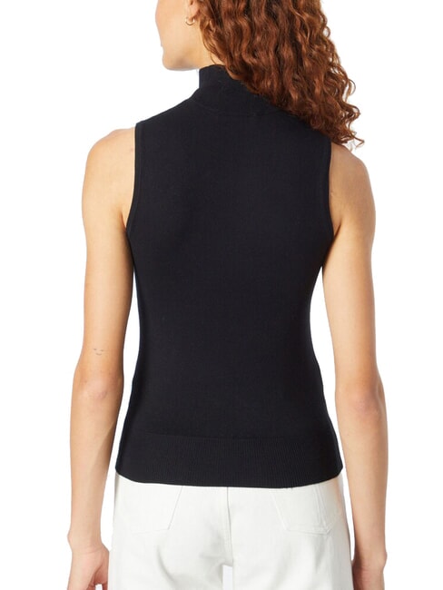 ZELINDA Turtleneck top with armholes jetbla - T-shirt