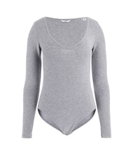 GUESS TESSA Long sleeve ribbed bodysuit gj medium grey heath - T-shirt - 4