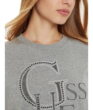 GUESS STUDDED Cotton T-shirt rhinestone logo marble heather - T-shirt - 3