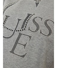 GUESS STUDDED Cotton T-shirt rhinestone logo marble heather - T-shirt - 4
