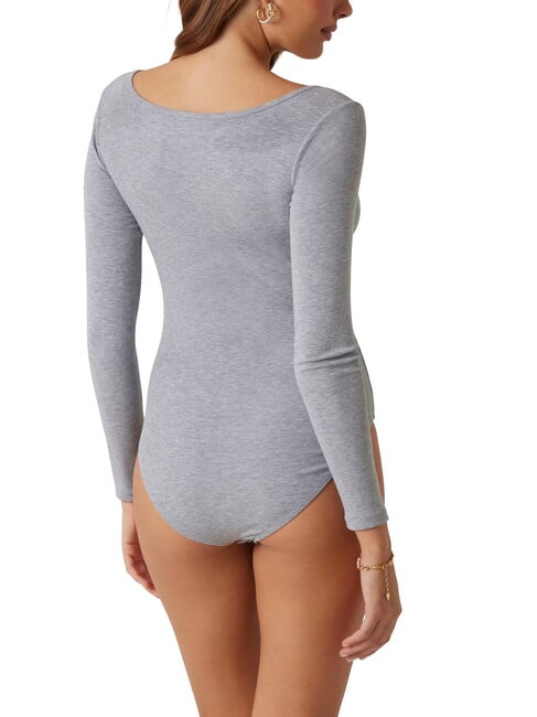 TESSA Long sleeve ribbed bodysuit gj medium grey heath - T-shirt