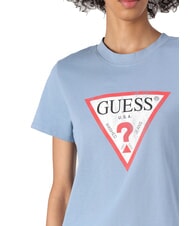 GUESS CLASSIC FIT LOGO T-shirt with logo blue ribbon - T-shirt - 3