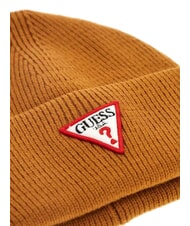GUESS PATCH TRIANGOLO Cuffed hat ocher - Hats - 2