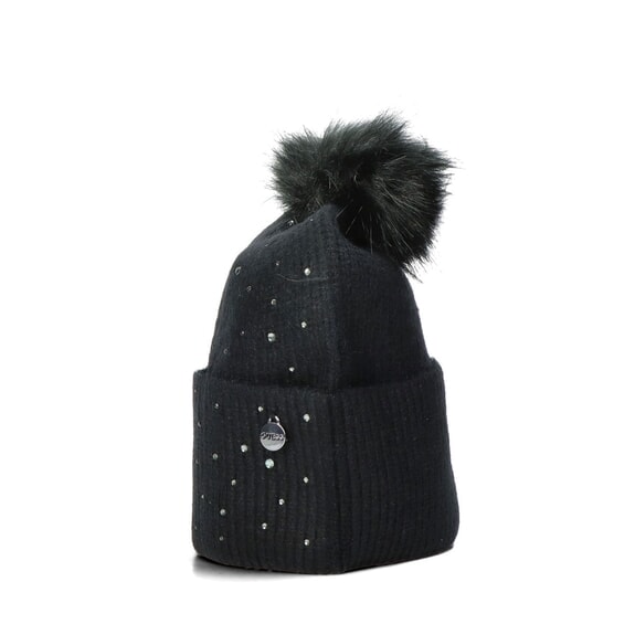 STRASS Hat with pom pom BLACK - Hats