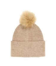 GUESS STRASS Hat with pom pom Camel - Hats - 2