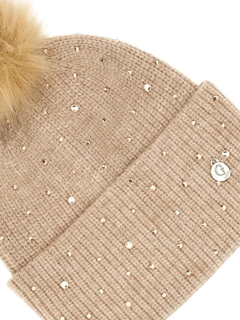 STRASS Hat with pom pom Camel - Hats