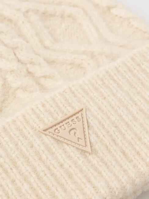 KNITTED Braided hat with cuff ivory - Hats