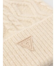 GUESS KNITTED Braided hat with cuff ivory - Hats - 2