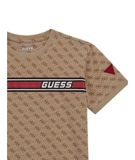 GUESS KIDS 4G all-over logo T-shirt 4g aop beige white - Child T-shirt - 3
