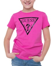 GUESS KIDS Triangle logo print T-shirt pink trip - Child T-shirt - 3