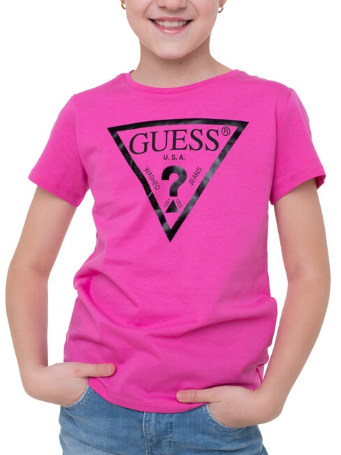 KIDS Triangle logo print T-shirt pink trip - Child T-shirt