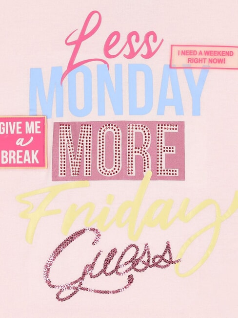 KIDS T-shirt with rhinestones and sequins ballet pink - Child T-shirt